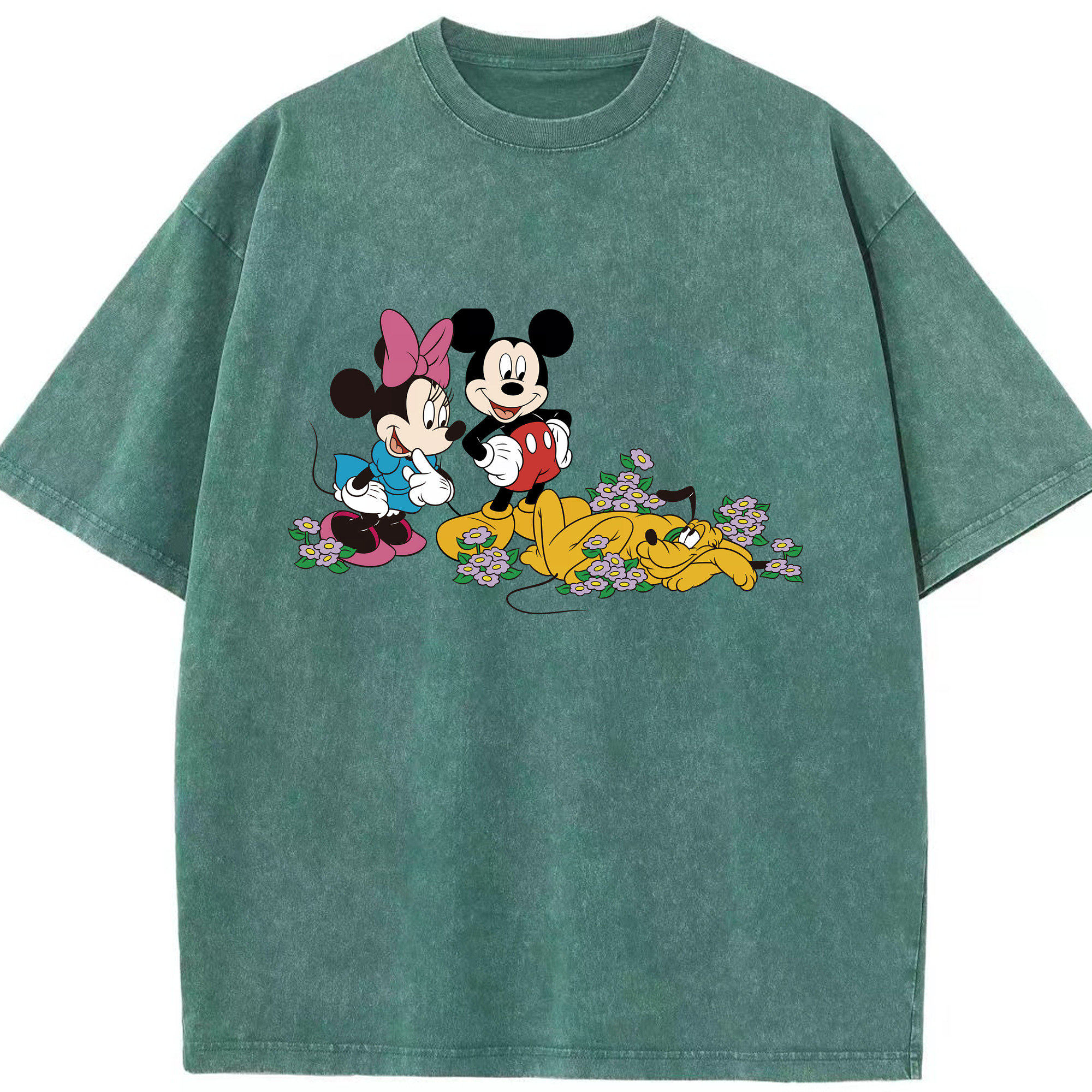 （画像用） ミッキーマウス Mickey Mouse 綿100% ヴィンテージ風 半袖Tシャツ（フロントプリント）